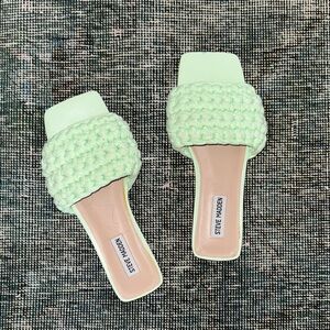 Steve Madden Light Green Mint Woven Sandals